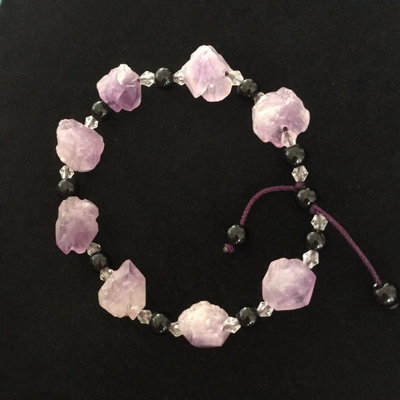 Amethyst Rock Beaded Bracelet - Picture 4 of 8